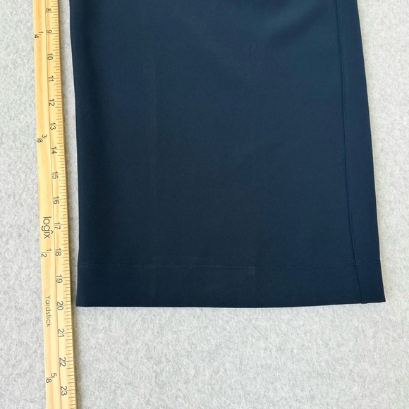 Lululemon Noir Wide Leg Cropped Pants Size 10 Navy Blue Tie Waist Culottes - Picture 14 of 16